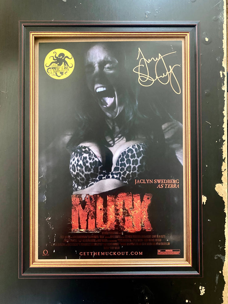 Lot 92: PMOY Jaclyn Swedberg Autographed Framed Muck Poster