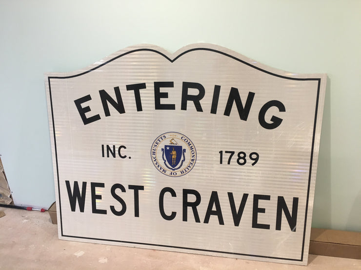 AUCTION Lot 57: 60" X 48"  ENTERING WEST CRAVEN County Line sign